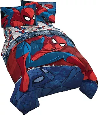 Jay Franco Marvel Spiderman Burst 4 Piece Twin Bed Set - Microfiber • $49.97