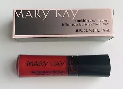 New In Box Mary Kay Nourishine Plus Lip Gloss Rock N Red #047953 Full Size • $8.95