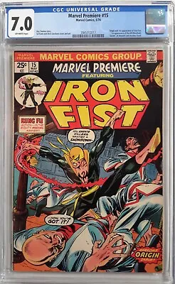 🔥marvel Premiere #15 Cgc 7.0*1974*1st Appearance Of Iron Fist*mcu🔑*kung-fu*hot • $249.99