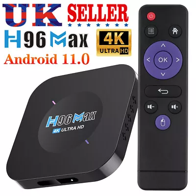 H96 Max RK3318 Android 11.0 Smart TV Box Quad Core 4K UHD 5G WiFi Media Player • £26.19