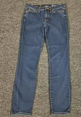 J Crew Jeans Womens 27 Ankle Dark Blue Stretch Toothpick Mid Rise Denim 27x27 • $10.49