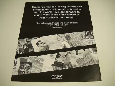 PAUL OAKENFOLD Thank You Paul For Leading The Way EDM... 2007 Promo Poster Ad • $9.95