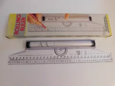 Vintage 12  Rolling Ruler Multi-Functional Drawing Instrument With Original Box • $5