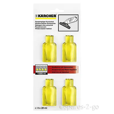 KARCHER Window Vacuum Cleaner Glass Cleaning Concentrate 4 X 20ml Capsules • £11.65