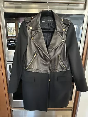 Zara Black Motorcycle Coat • $10