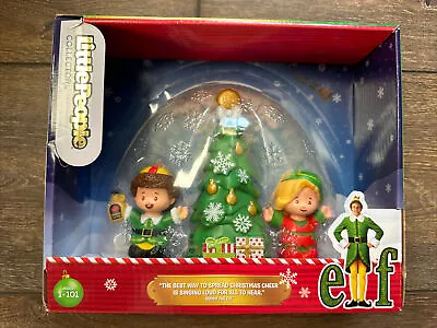 Fisher-Price Little People Collector ELF Figure Set Christmas Tree Buddy + Jovie • $40.64