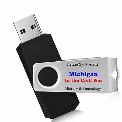 Michigan Civil War Books -  History & Genealogy - 34 Books On USB Flash Drive • $10.95