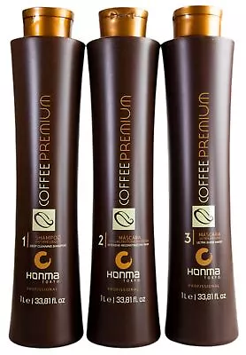 Coffee Premium All Liss Hair Progressive Brush Kit 3x1L - Honma Tokyo (WENNOZ) • $175