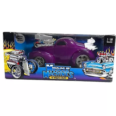 2001 Muscle Machines 41 Willy's Coupe Purple 1:18 Scale NIB Vintage Diecast • $35