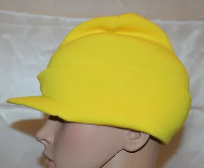 Neon Yellow  Knit Cap With Visor • $5.99