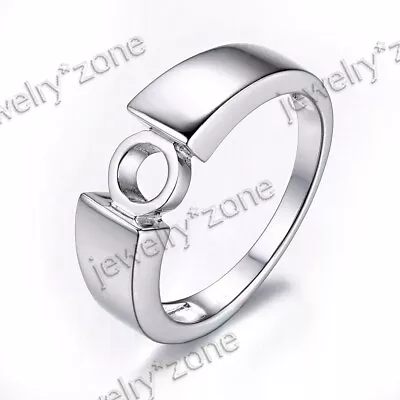 Round 6mm Tension Setting Solid Sterling Silver 925 Solitaire Semi Mount Ring • $18.88