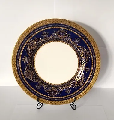 Vintage  Mintons Cobalt And Raised Gold Porcelain Cabinet Plate H5278 • £65