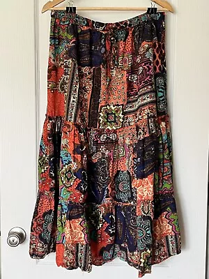 Bobbie Brooks Vintage Large Patchwork Full Length Skirt • $21.50