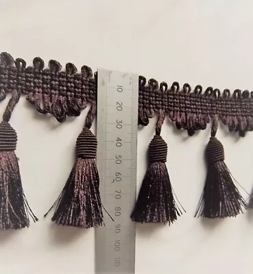 2 METERS Beehive Tassel Fringe Braid Trim 8.5 Cm Brown  - Curtain Lampshade • £4.95