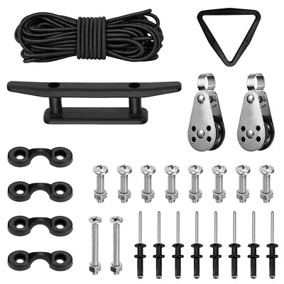 Kayak Anchor Trolley Kit With ​​​​​​​-grip Rivets O- Cleat Rope Pad M6M8 • $25.64