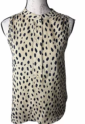 J. Crew Sleeveless Leopard Cheetah Animal Print Top/Blouse - Sz 2 • $12.74