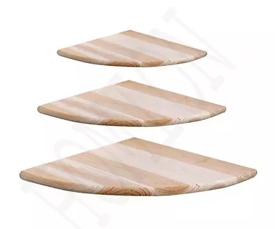 £8.88 • Buy Wooden Corner Shelf Natural Wood Wall Mounted Shelves Storage Unit Living Room  