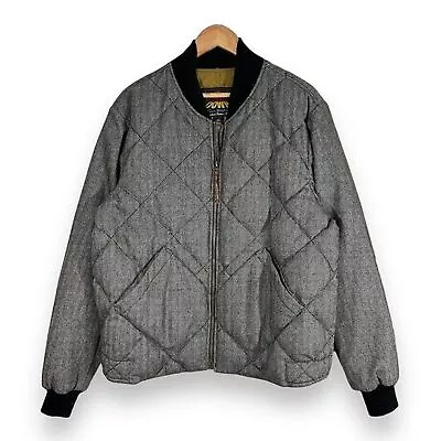 Eddie Baure Skyliner Model Wool Blend Goose Down Quilted Bomber Jacket Mens XL • $75.99