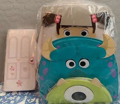 Loungefly Disney Pixar Monsters Inc Boo Mike Sully Mini Backpack & Door Wallet  • $250