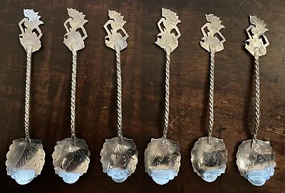 Set Of 6 Vintage Indonesia Silver-Plated 90 Spoons Shadow Puppet Handles 10.5cm • £44