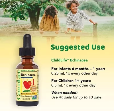 CHILDLIFE Liquid Echinacea For Kids - Natural Orange Flavor 1 Oz EXP:10/2024 • $7.76