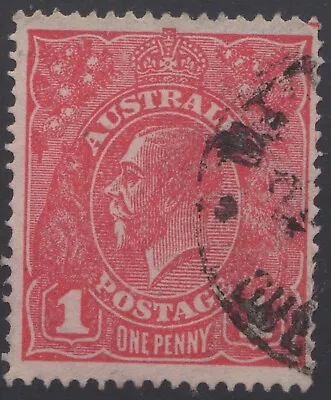 Australia KGV 1d Red SW Rough Paper Carmine-red Used • $2.49