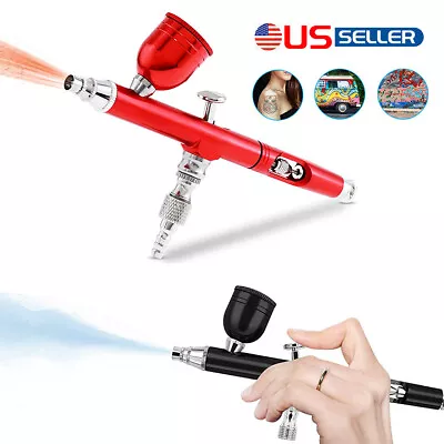 Dual Action Gravity Feed 0.3mm Gun Spray Airbrush Nail Art Paint Tattoo Tool Set • $14.86