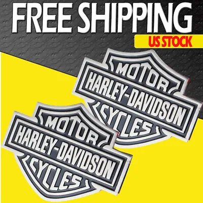 2PCS For Harley Davidson Style Metal Motorcycle Fuel Tank Emblem Decal FAST SHIP • $20