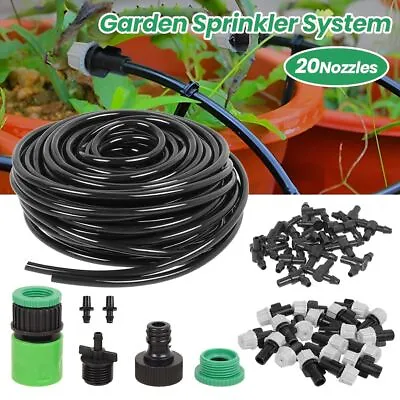 £8.99 • Buy Automatic Drip Irrigation System Garden Sprinkler Self Watering Plant Hose Kit
