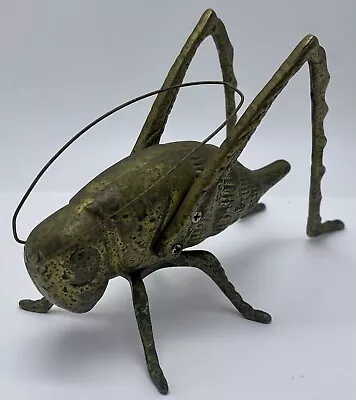 Vintage Brass Grasshopper Cricket Locust Insect Lucky Figurine Paperweight • $29.95