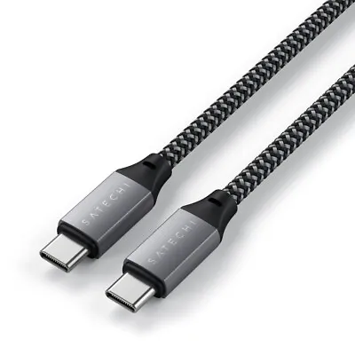 $16 • Buy Satechi Space Grey USB-C To USB-C 25cm Short Charging Cable For Phones/MacBook