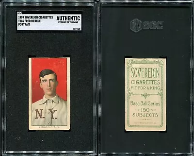 T206 Fred Merkle Portrait ~~ SGC Authentic ~~ Sovereign 150 Back *tough* • $149.99