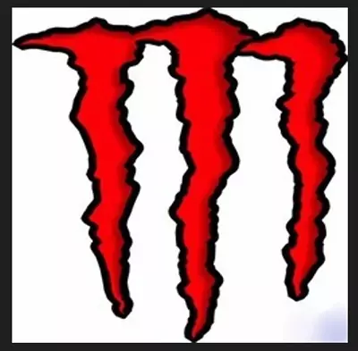 4x Monster Logo Decal For Car/van/laptop Vinyl Sticker Funny Red • $5.50