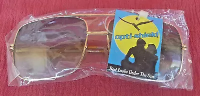 Vintage Opti-shield Aviation Impact Resist Glass Lens Sunglasses-New Old Stock • $25.39