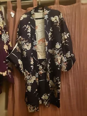 Authentic VTG Heavy Silk Kimono Japanese Robe.  Traditional Real Antique • $65