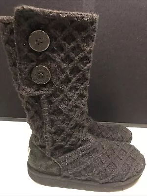 UGG K Classic CARDY 5649 Woven Boots Women’s Youth Size 4 Black • $48