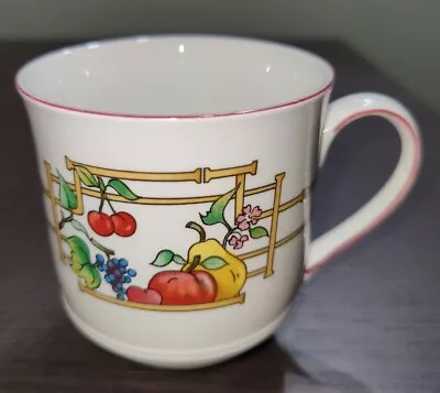 VTG Villeroy Boch Mug Mon Jardin Coffee Tea Cup 3.50  Tall Porcelain Fruit • $11.24