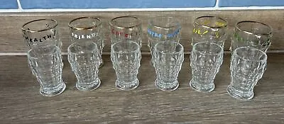 Vintage Jacobean Shot Glasses Small Sherry Liqueur Glasses X12 Man Cave Bar • £8.49