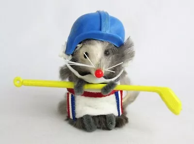 Vintage Original Fur Animals Germany Sports Hockey Mouse With Stick - Mint • $33