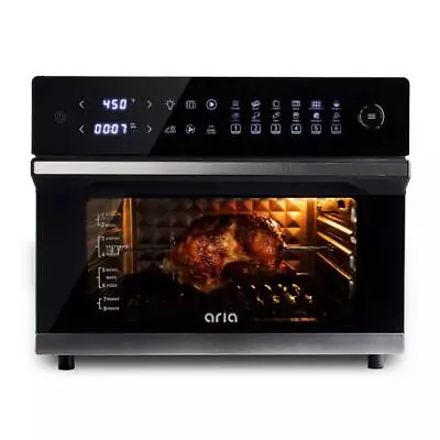 36 Qt Multi-function Air Fryer Oven 1800W Dehydrator Rotisserie Modern Black • $232.55