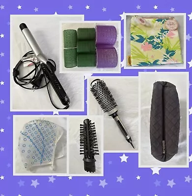 Mixed Lot:VSCurler/Thermal Brush/Grip Hair Rollers/Cosmetic Bags/Cap/Brush Atach • $34.90