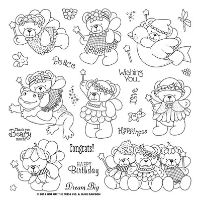 Teddy Bear Stamps Birthday Fairies Children Fairy Dream Wish Congrats • £8.21