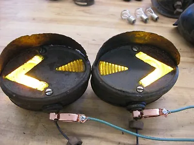 2 Vintage Guide 6 Volt Direct Signal Turn Signal Lights • $250