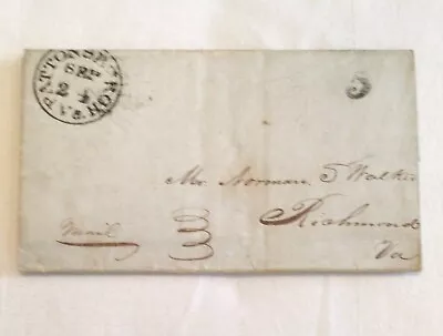 1840 Pattonsburg VA Stampless Cover Virginia Military Institute Letter Content • $79