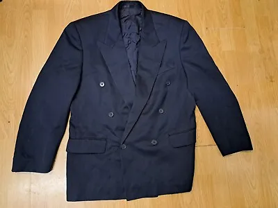 YSL Blazer Jacket 40 Double Breasted Navy Blue Vintage Yves Saint Laurent Short  • £48.99