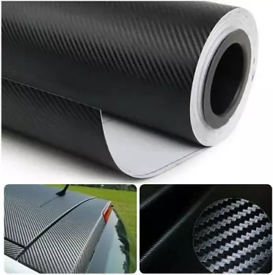 DIYAH 3D Black Carbon Fiber Film Twill Weave Vinyl Sheet Roll Wrap DIY Decals X • $11.21