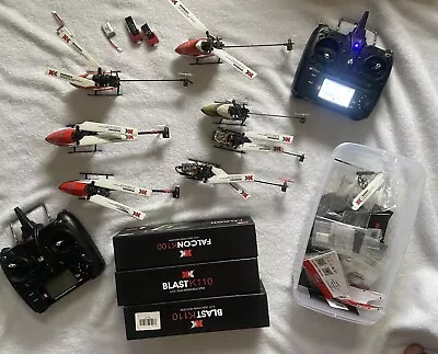 (7) XK RC Helicopters K100 K110 K120 2 Remotes Lot Of Parts Batteries • $199.99