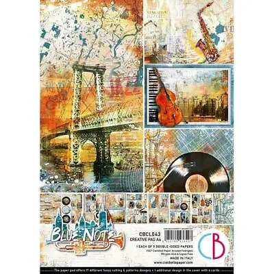 £12.81 • Buy Ciao Bella 'BLUE NOTE' A4 Paper Pad - 9 Sheets Jazz/Music Scrapbooking CBCL043
