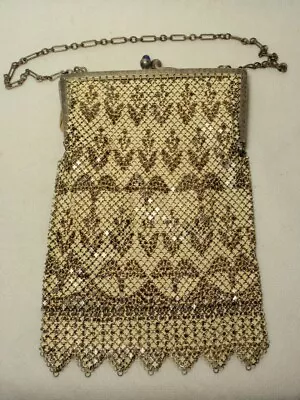 Vintage Mandalian Mfg Co Brown Enamel Mesh Purse *As-Is DAMAGED* • $55