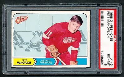 1968 Opc Hockey 143 Pete Mahovlich Detroit Red Wings Psa 6 Ex-mint • $59.50